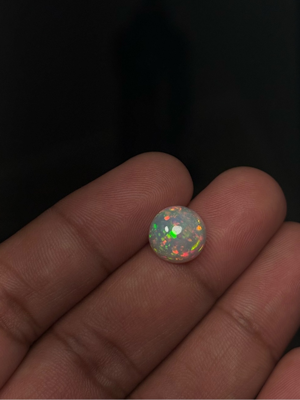 Natural Ethiopian Opal – 3.8 Carat Round Cabochon Loose Gemstone